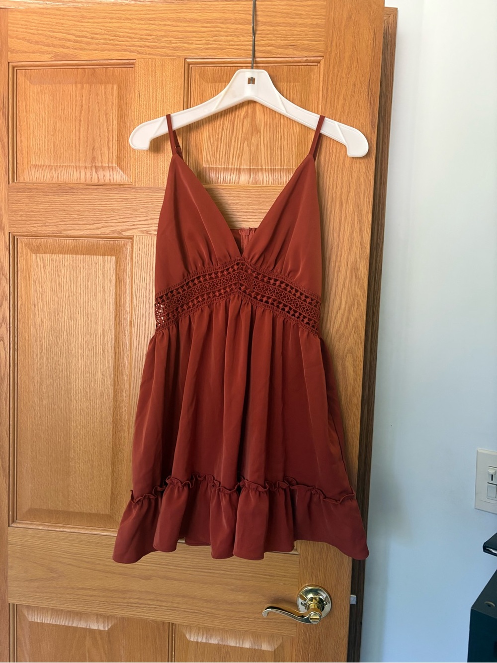 Cider Rust Red Slip Dress with Adjustable Straps